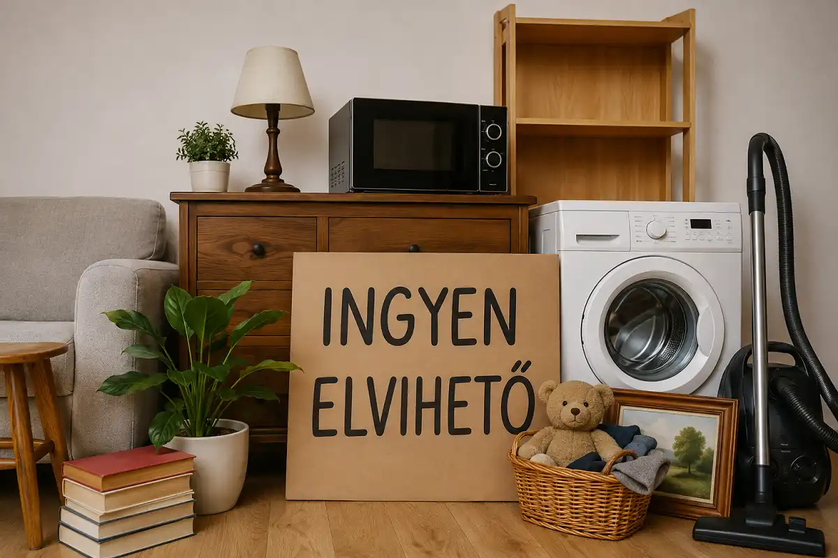 Ingyen elvihető bútorok, háztartási gépek és egyéb használati tárgyak